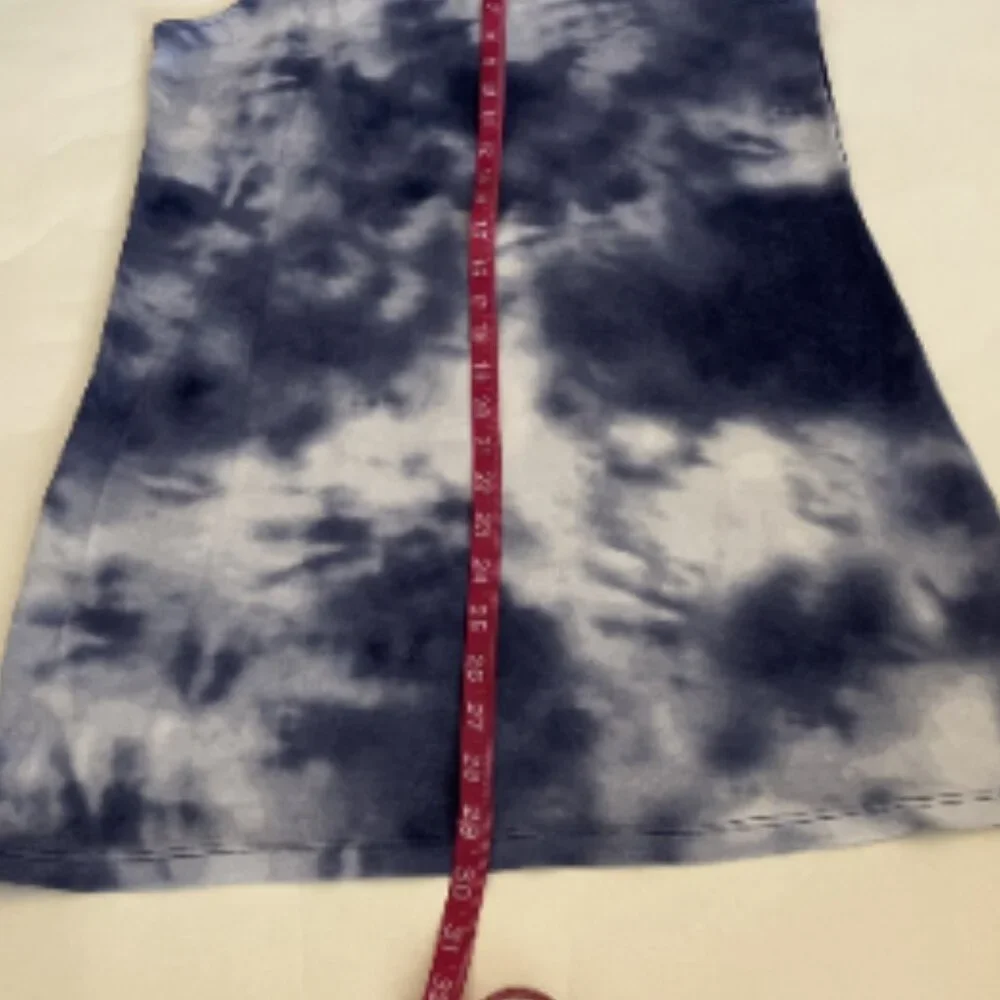 Womens Medium Beach Pool Cover Up Blue Tie Dye Hoodie Hooded Pullover - Picture 9 of 12